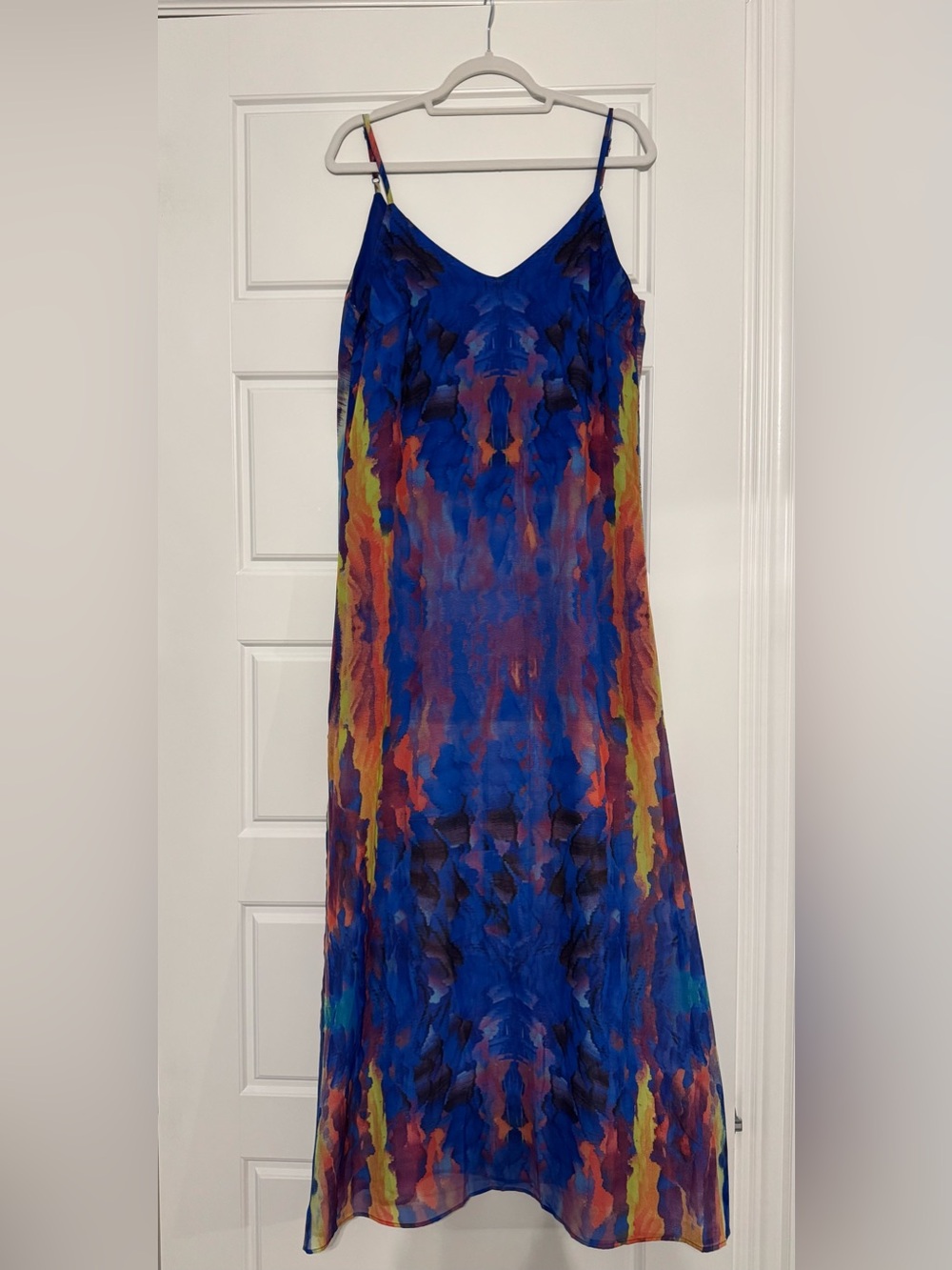 Lulu's Flying Watercolors Royal Blue Print Maxi Dress